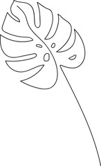 Monstera Leaf One Line Minimal