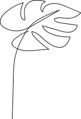 Monstera Leaf One Line Minimal