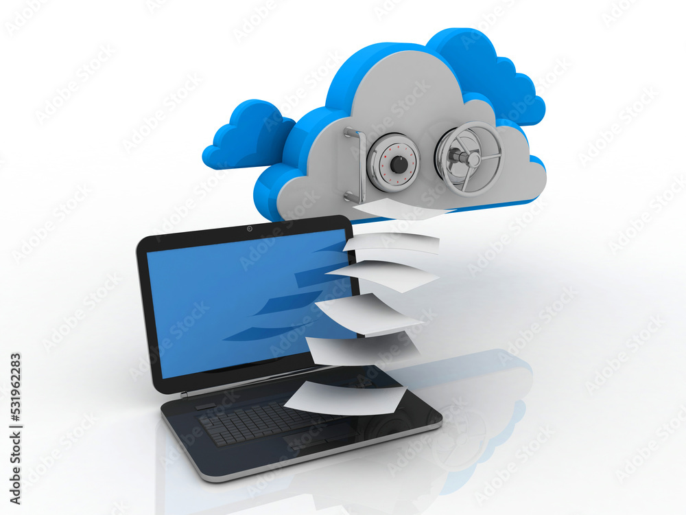 Poster 3d rendering technology cloud computing