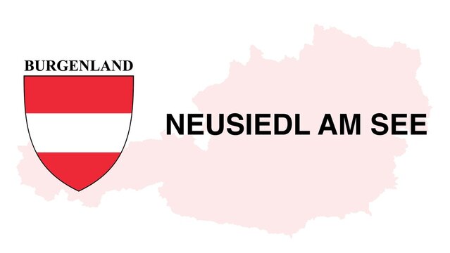 Neusiedl am See: Illustration mit dem Ortsnamen der Österreichischen Stadt Neusiedl am See im Bundesland Burgenland