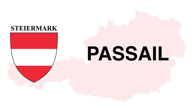 Passail: Illustration mit dem Ortsnamen der Österreichischen Stadt Passail im Bundesland Steiermark