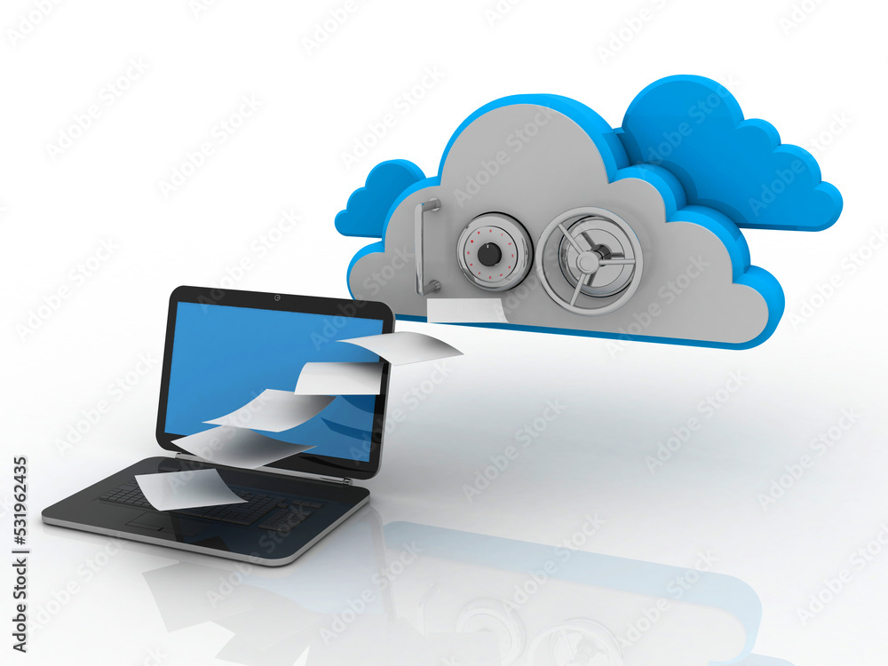 Poster 3d rendering technology cloud computing