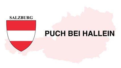 Puch bei Hallein: Illustration mit dem Ortsnamen der Österreichischen Stadt Puch bei Hallein im Bundesland Salzburg © Modern Design & Foto