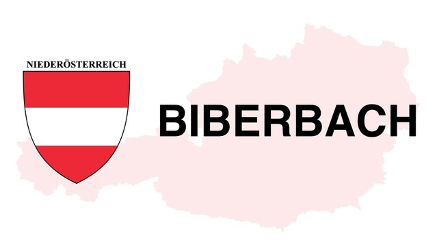 Biberbach: Illustration mit dem Ortsnamen der &Ouml;sterreichischen Stadt Biberbach im Bundesland Nieder&ouml;sterreich