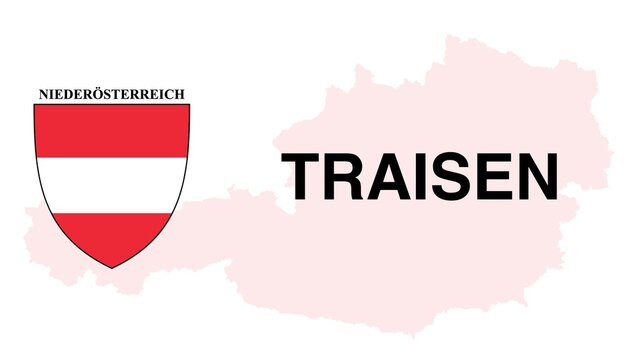 Traisen: Illustration mit dem Ortsnamen der Österreichischen Stadt Traisen im Bundesland Niederösterreich