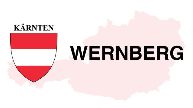 Wernberg: Illustration mit dem Ortsnamen der Österreichischen Stadt Wernberg im Bundesland Kärnten