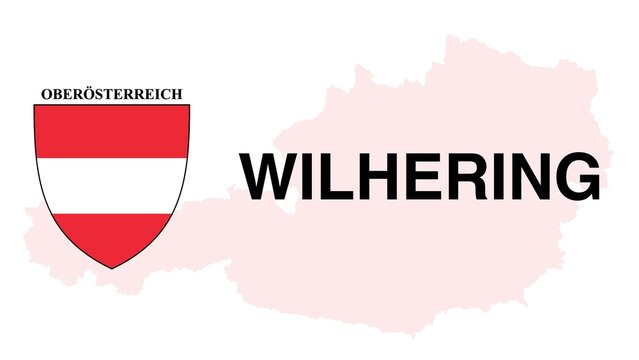 Wilhering: Illustration mit dem Ortsnamen der Österreichischen Stadt Wilhering im Bundesland Oberösterreich