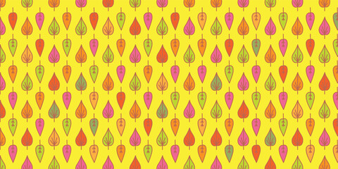 leaves background - Autumn design - line art style