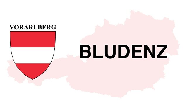 Bludenz: Illustration mit dem Ortsnamen der &Ouml;sterreichischen Stadt Bludenz im Bundesland Vorarlberg