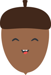 Obraz premium Vector illustration of smiling acorn in cartoon style