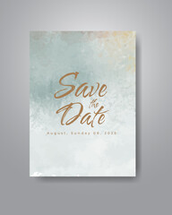 Save the date with watercolor background. Design for your invitation.