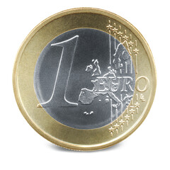 Money series: close up of euro coin  - obrazy, fototapety, plakaty