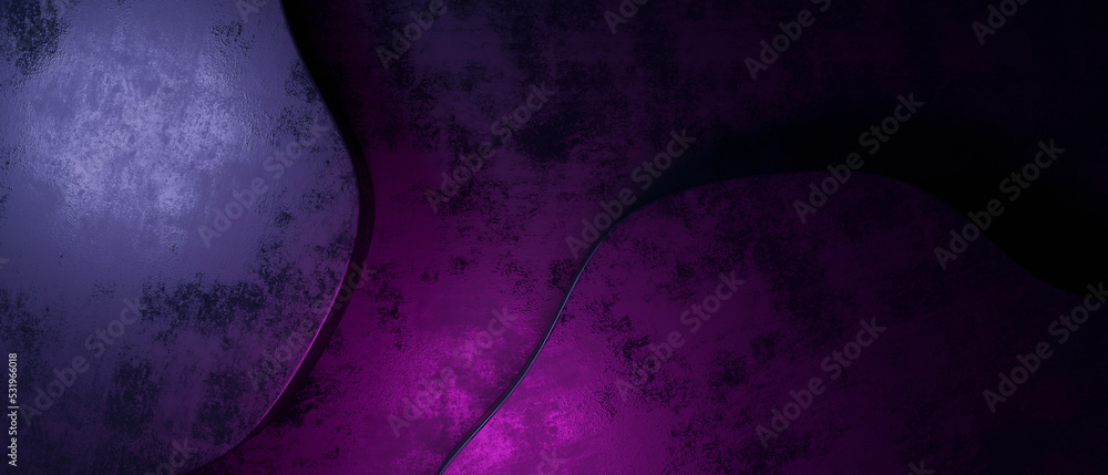 Wall mural simple purple dynamic shape abstract minimal background smooth grungy spot texture. 3d illustration