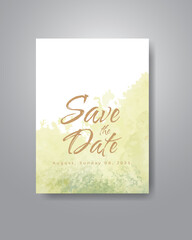Save the date with watercolor background. Design for your invitation.