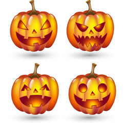 set of halloween pumpkins