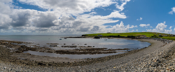 view of the quaint Hamlet of Kilbaha and harbor on Loop Head in County Clare of western Ireland