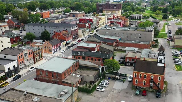 Aerial of Thorold, Ontario, Canada 4K