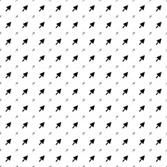Square seamless background pattern from black trowel symbols are different sizes and opacity. The pattern is evenly filled. Vector illustration on white background