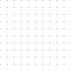 Square seamless background pattern from black rake symbols are different sizes and opacity. The pattern is evenly filled. Vector illustration on white background