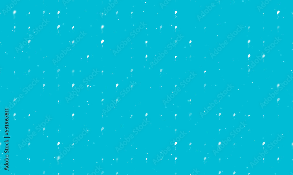 Poster seamless background pattern of evenly spaced white balloon symbols of different sizes and opacity. v