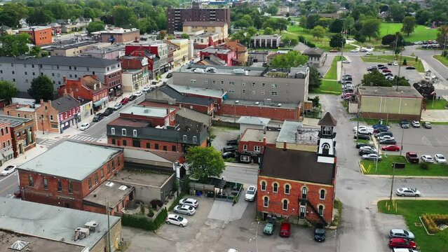 Aerial view of Thorold, Ontario, Canada 4K