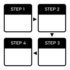 Template infographic with 4 steps for business concept isolated on white background. Can be used for presentations, workflow, etc. vector illustration 
