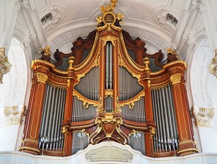 The organ at St. Michael's Main Church in Hamburg