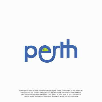 lettering green or organic perth australia logo vector
