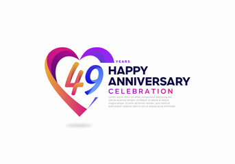 49 years anniversary colorful icon logo design vector template