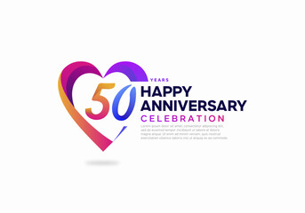 50 years anniversary colorful icon logo design vector template