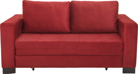 modern red suede couch sofa  isolated