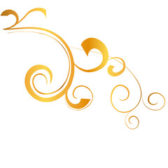 abstract golden floral with swirls