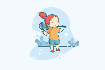 illustration of children doing sports