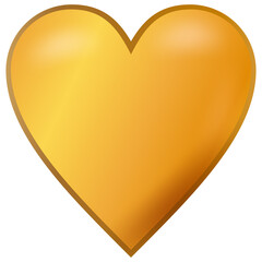 golden heart isolated on white