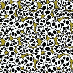 Cartoon doodle seamless Halloween skulls pattern for wrapping paper and clothes print and kids accessories