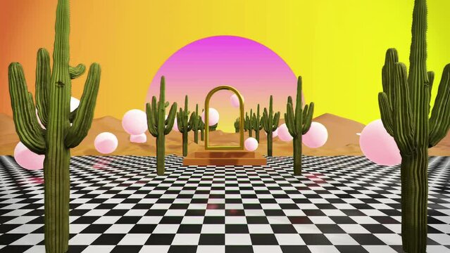 80s Desert Dune Abstract Background (Loop)
