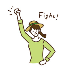 農業女子　農家　ゆるイラスト　女性