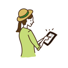 農業女子　農家　ゆるイラスト　女性