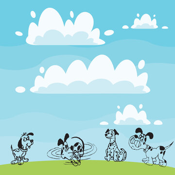 dogs on the sky background