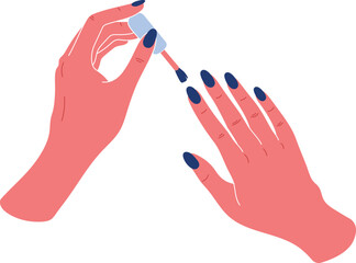 Hand Nail Polished Illustration Cosmetic