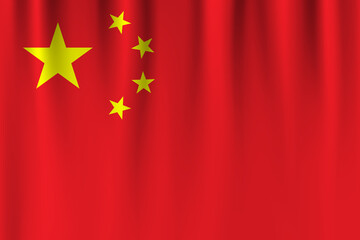 Vector flag of China. China waving flag background.