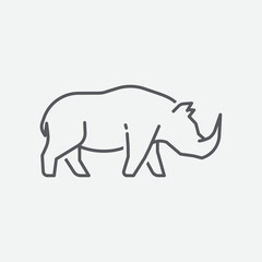 Rhino icon. Vector illustration silhouette of a rhino. Rhinoceros side view design element. Vector illustration