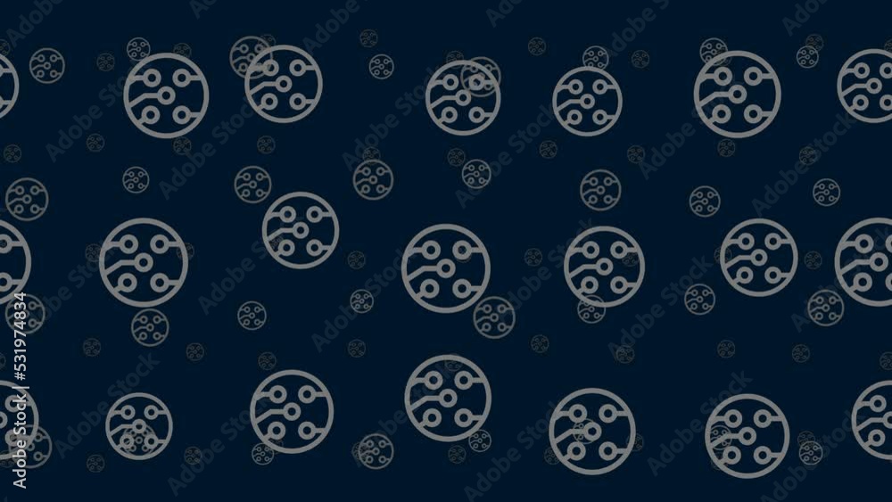 Poster electrical board symbols float horizontally from left to right. parallax fly effect. floating symbol