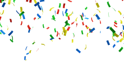 confetti background for celebrations concept, in png format with transparent background.
