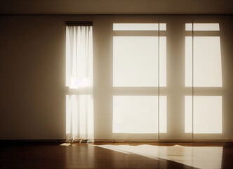 The large window with sunlight, Digital Generate Image