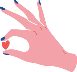 Heart Hand Flat Love Finger