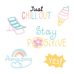 Stay Positive collection - hand drawn