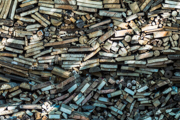 stack with firewood for the winter