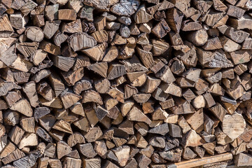 stack with firewood for the winter