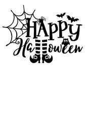 Naklejka premium Happy Halloween svg file. witch's shoes, owl, spiderweb, bats clipart. Transparent background.